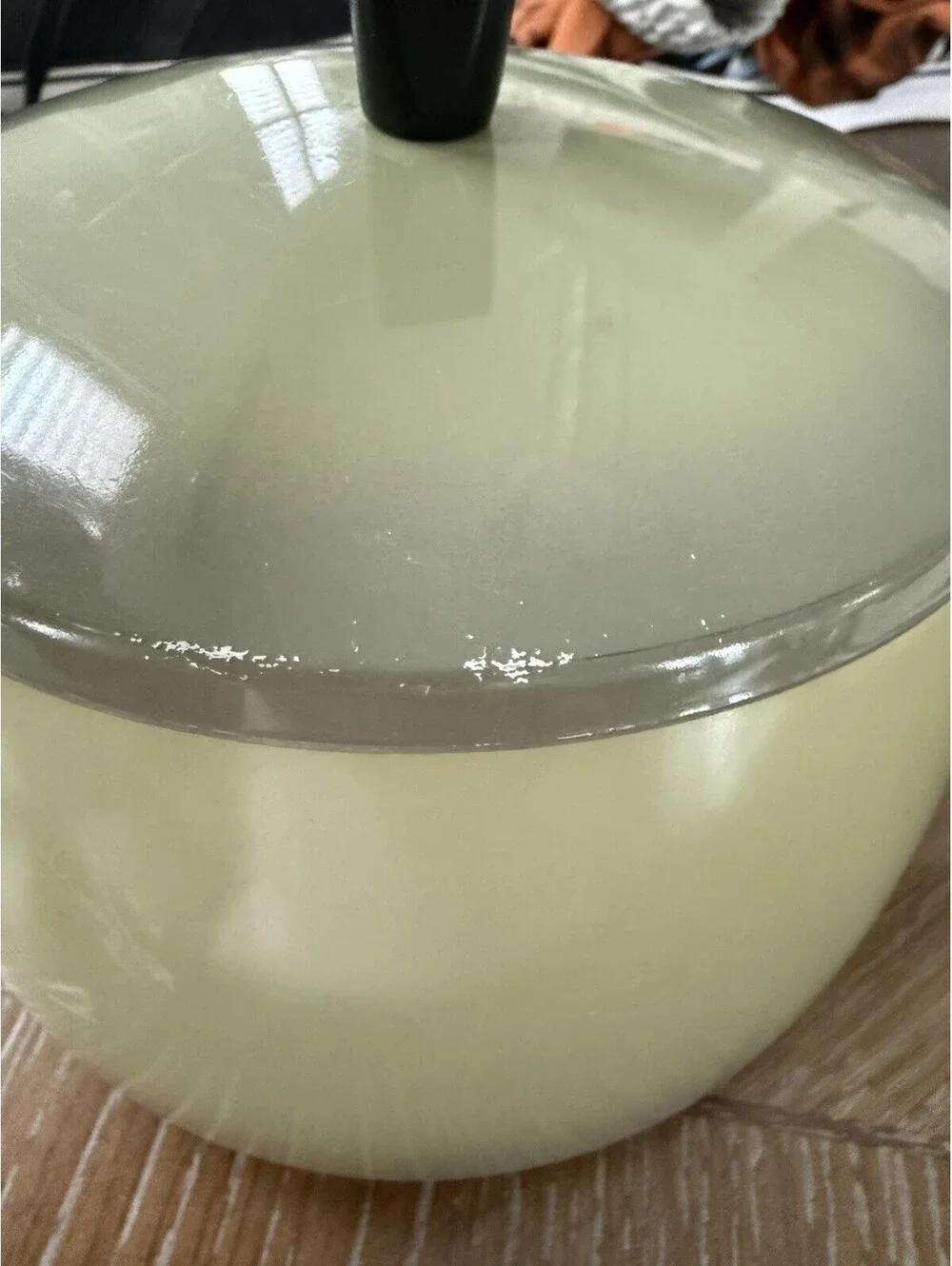 Vintage MCM Avocado Green Saucepot  Loose Handle